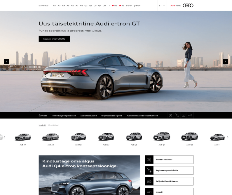 Audi Tartu kodulehe tegemine