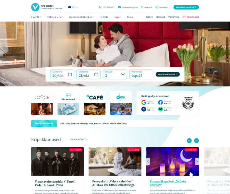 vSpa Hotel veebilehe valmistamine